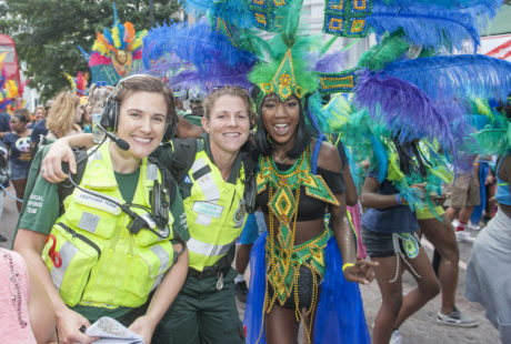 Staff join dancers at Notting Hill Carnival 2016
