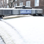 Ambulance car in the snow