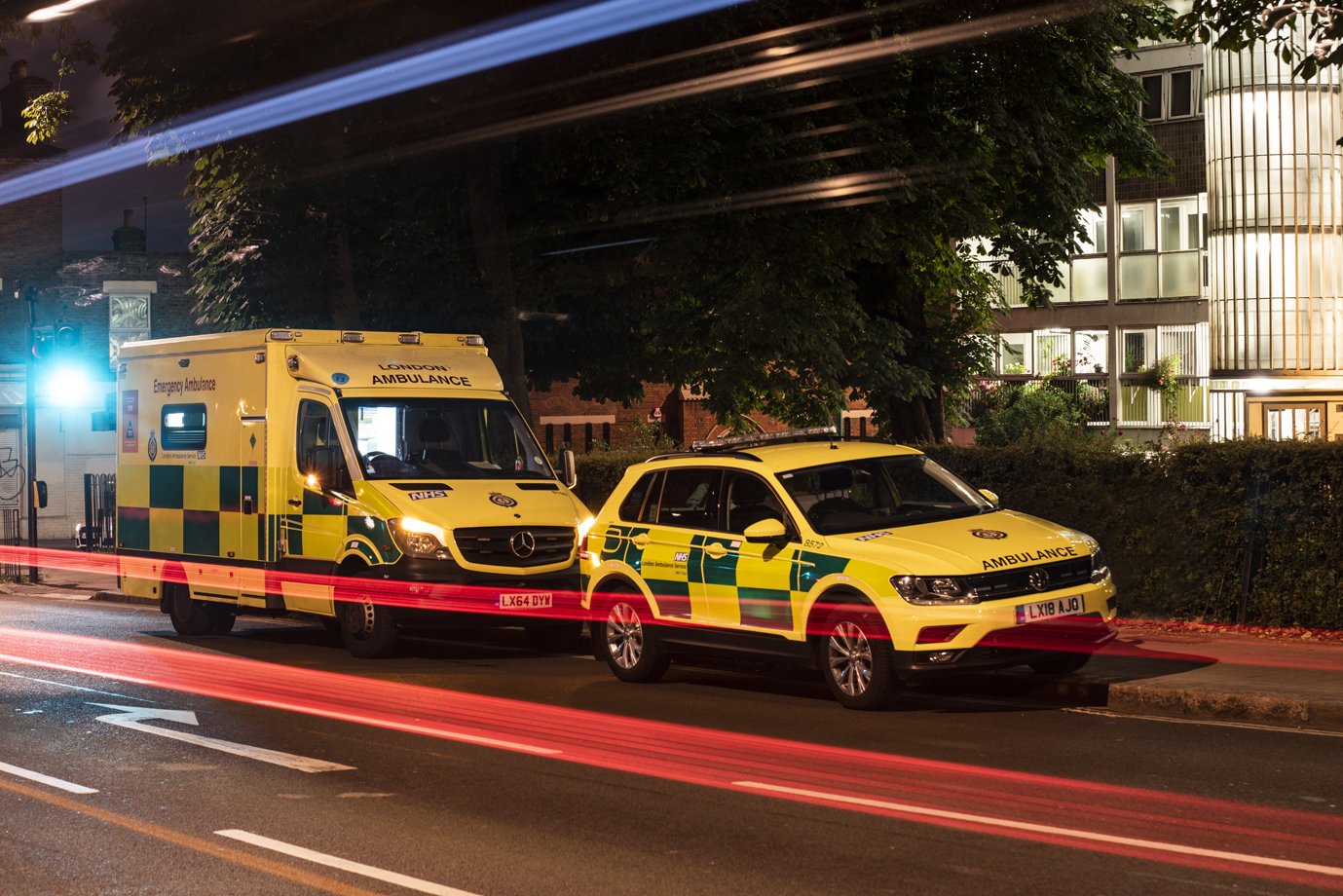 Ambulance and car