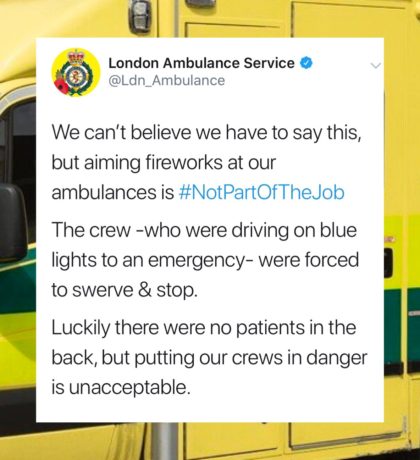 Ambulance firework tweet