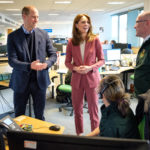 Duke and Duchess of Cambridge talk to LAS Chief Executive and call handler in control room