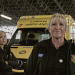 Mother and daughter team, Paramedic Nicky Brozek and EAC Maisie Brozek photographed at Bromley London Ambulance Service NHS Trust.