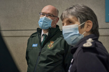 Metropolitan Police Commissioner Cressida Dick stood alongside London Ambulance Chief Executive