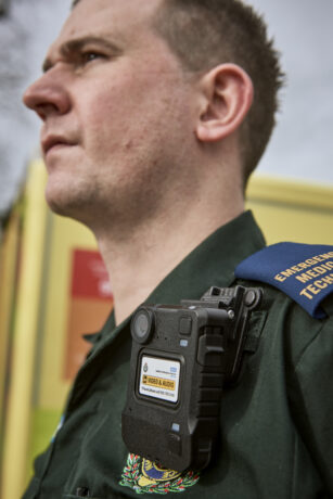 Gary's body worn camera attached to his uniform