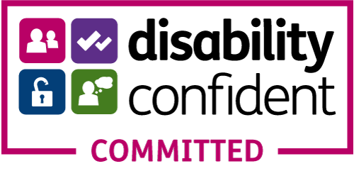 Graphic reads disability confident committed