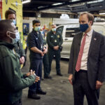 Featured image for Health Secretary visits Service’s headquarters to meet staff and volunteers and thank them for their hard work