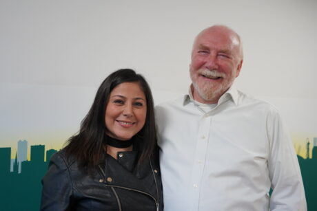 Paul and Sahika photographed together smiling