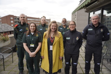 Kate photographed with the LAS medics who responded