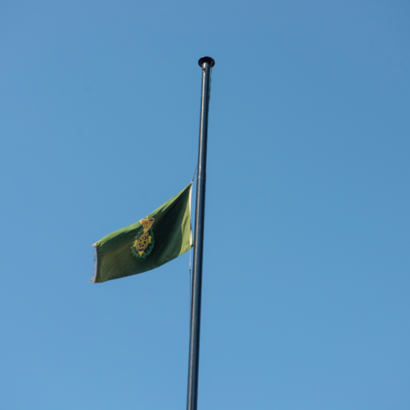 LAS service flag at half-mast