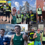 Compilation image of the participants at various stages of their challenge including before setting off and at the end
