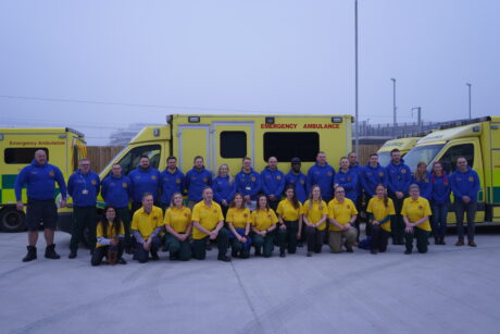 Volunteers about to drive ambulances from Rainham to Poland