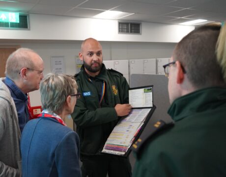 Brian, Sally and Callum tour Waterloo HQ