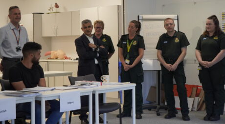 The Mayor in one of the classroom at Brentside education accompanied by LAS staff