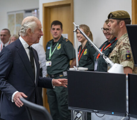 King Charles meets staff at the Metropolitan Police control room 