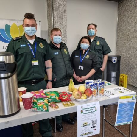 Public Education Team staffing the Wellbeing café at headquarters