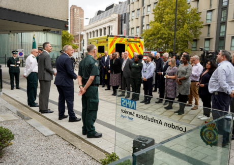 999 Day ceremony with staff at HQ