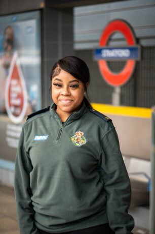 111 call handler Shanice at Stratford underground station.