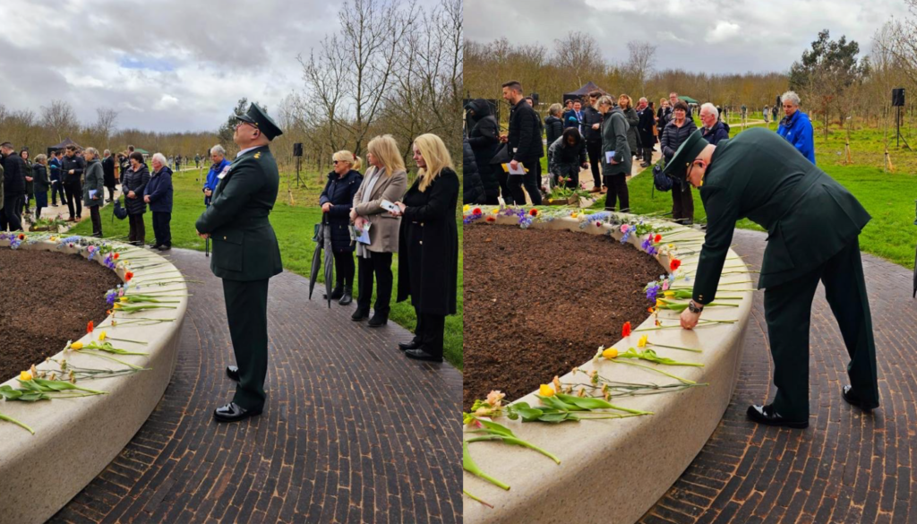 Motorcycle paramedic Richard Webb-Stevens represents London Ambulance Service at a special event to remember those who died during the pandemic