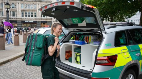 Emergency Responder Lillie unloads her response car