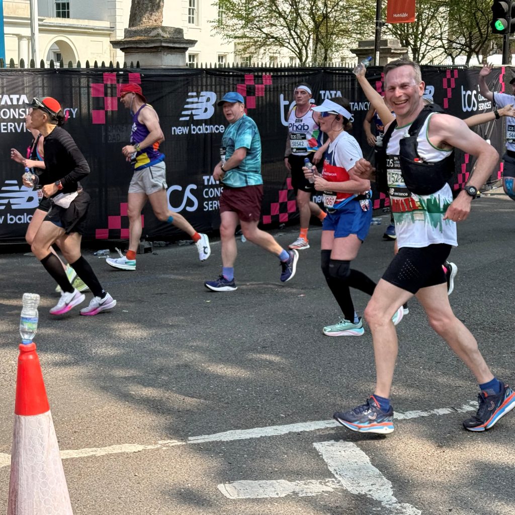 Daniel Elkeles during the London Marathon 2025