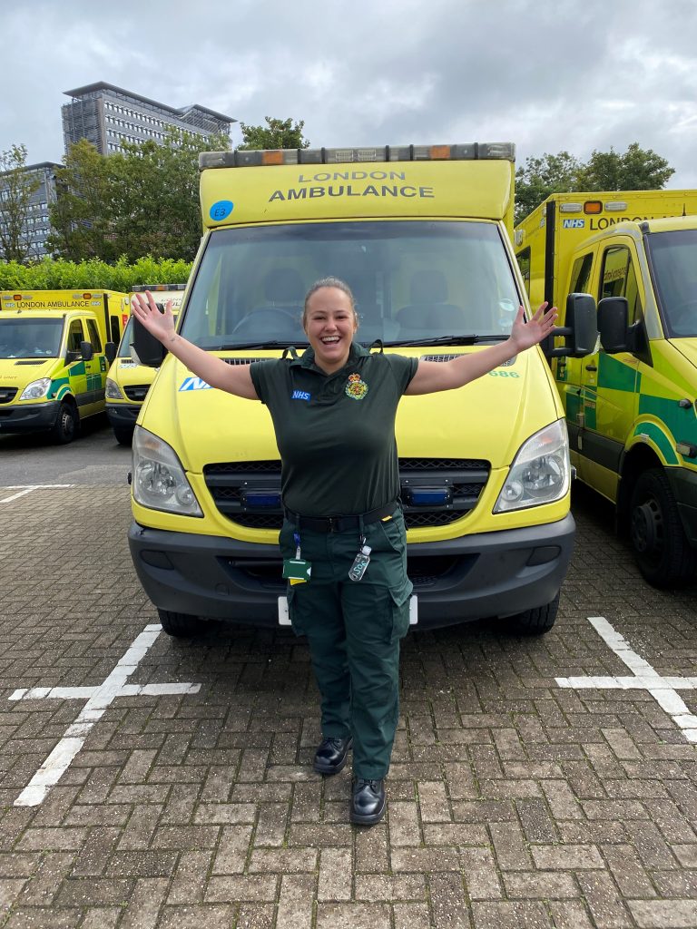 Paramedic Zoe in uniform